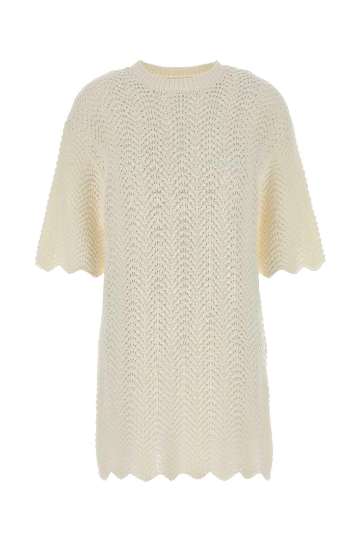 loulou studio ivory crochet wafa dress