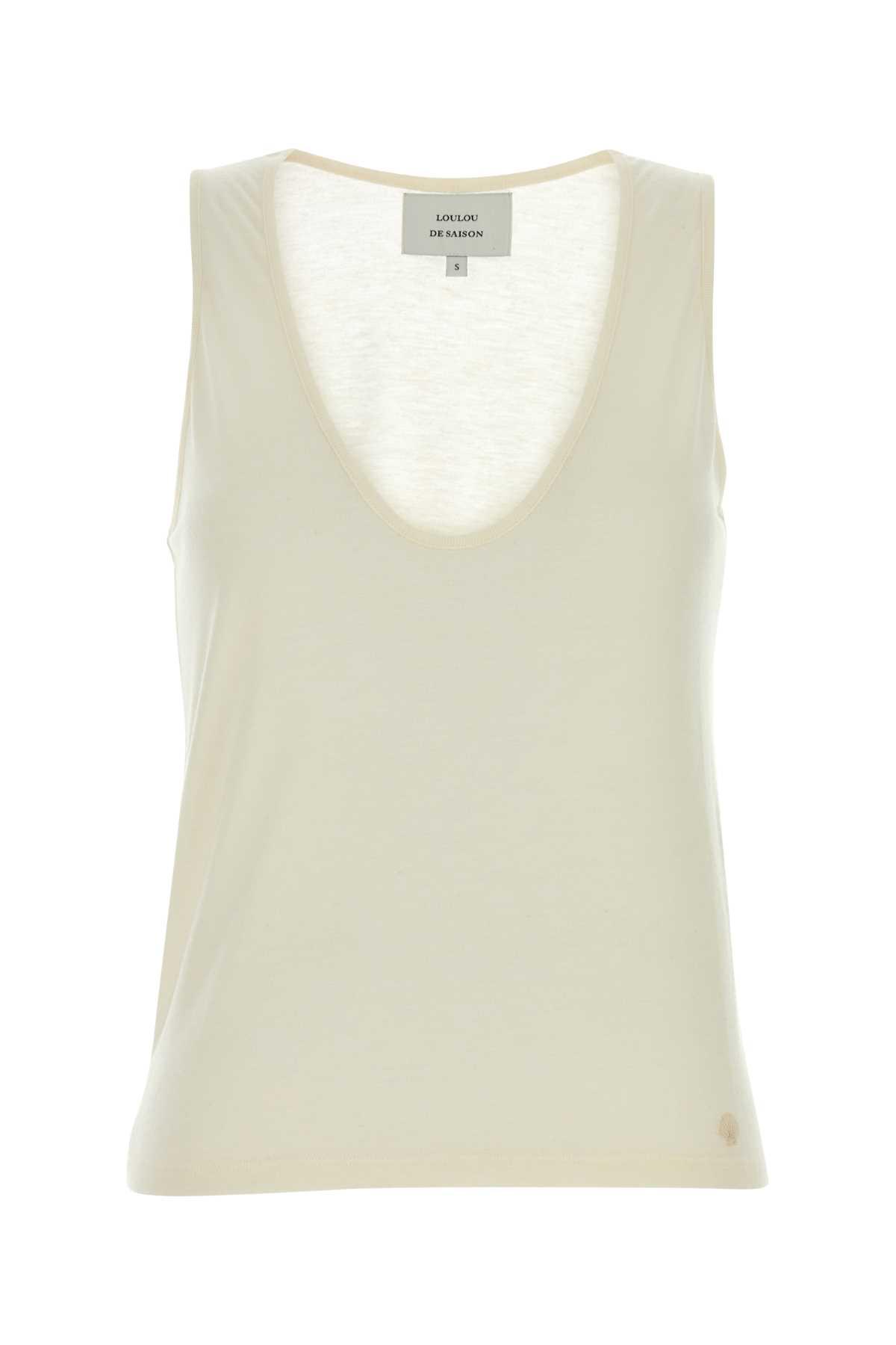 loulou studio ivory viscose blend albia tank top