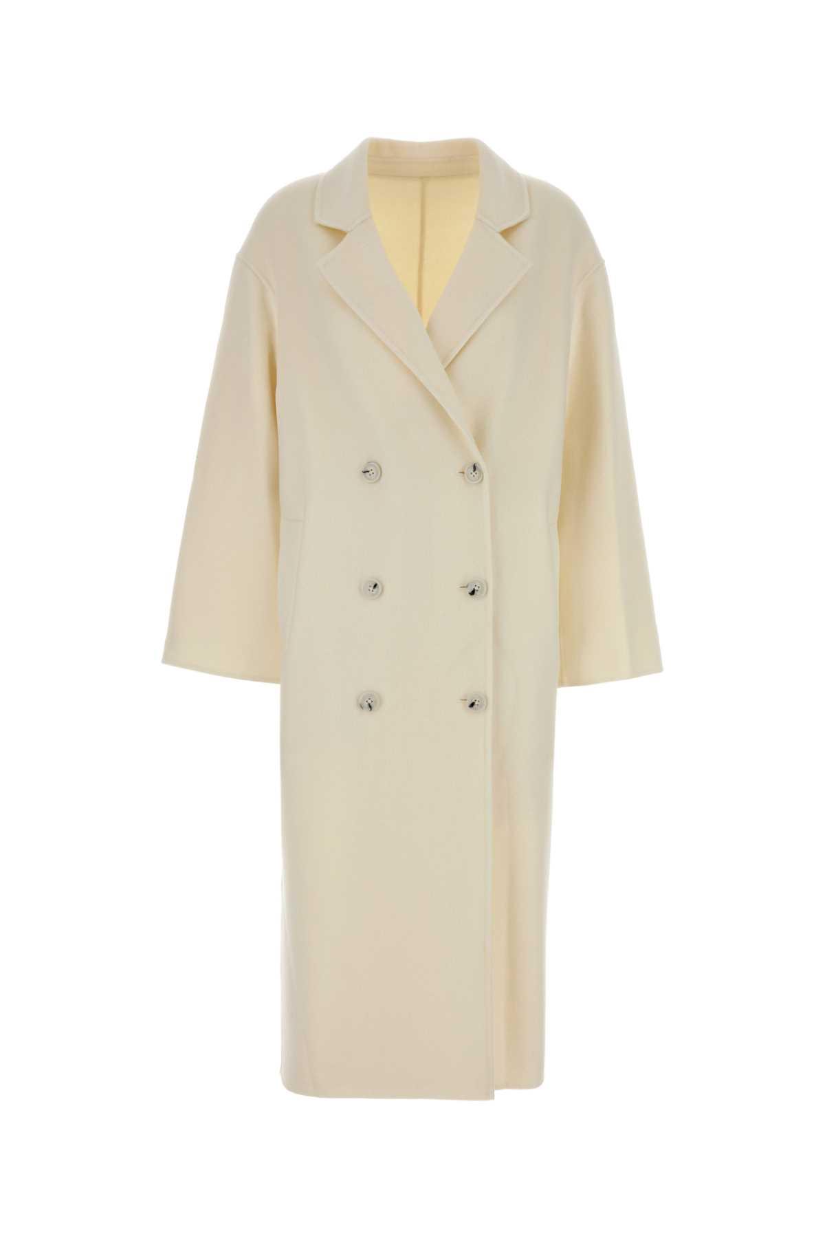 loulou studio ivory wool blend borneo coat