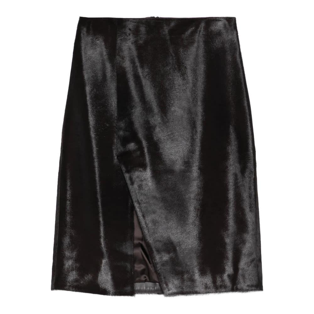 loulou studio leather skirt