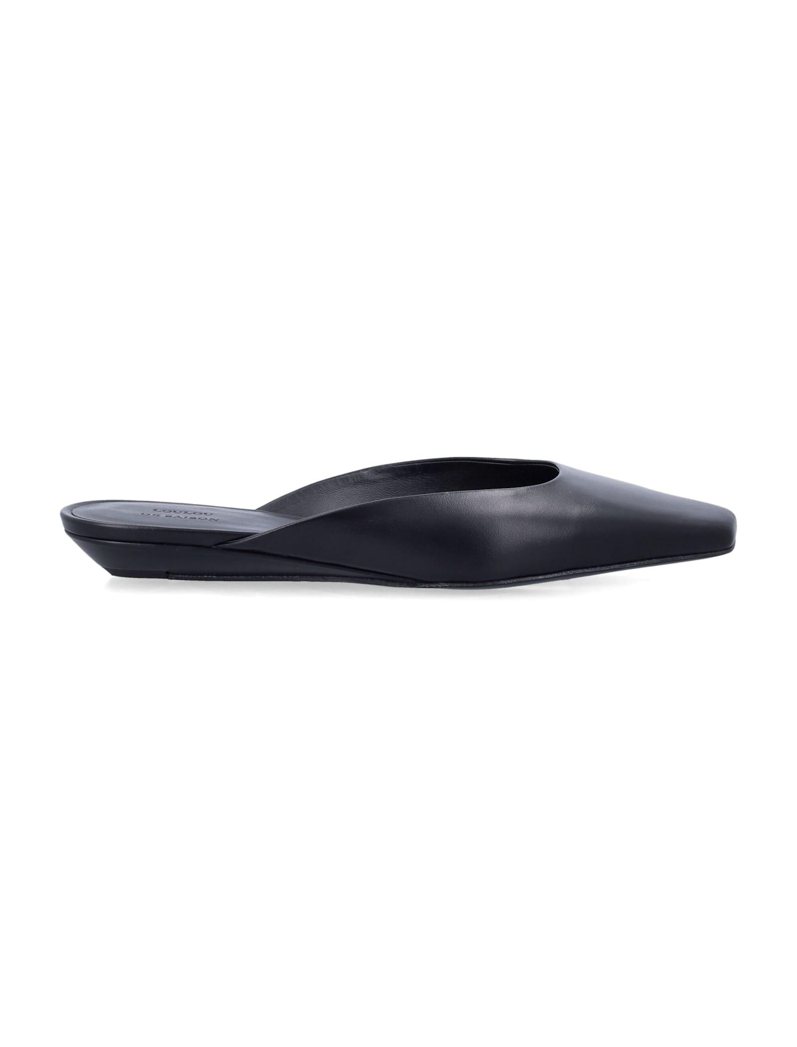 loulou studio loulou diane black leather mules