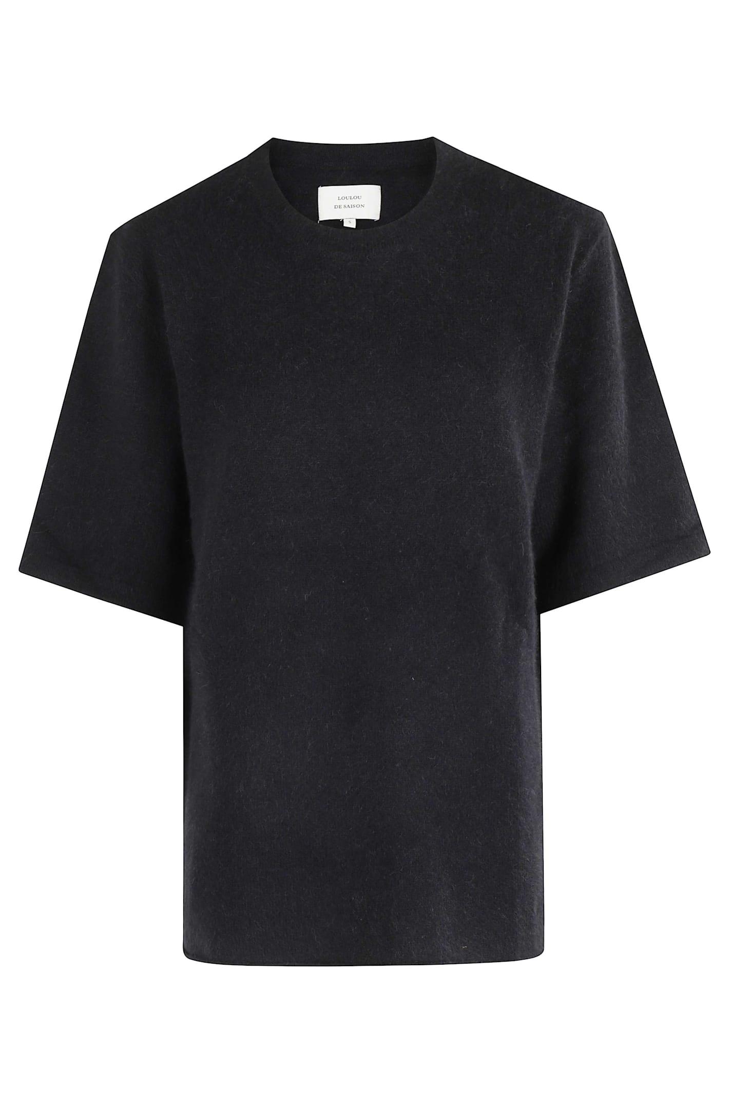 loulou studio raven short sleeve sweater