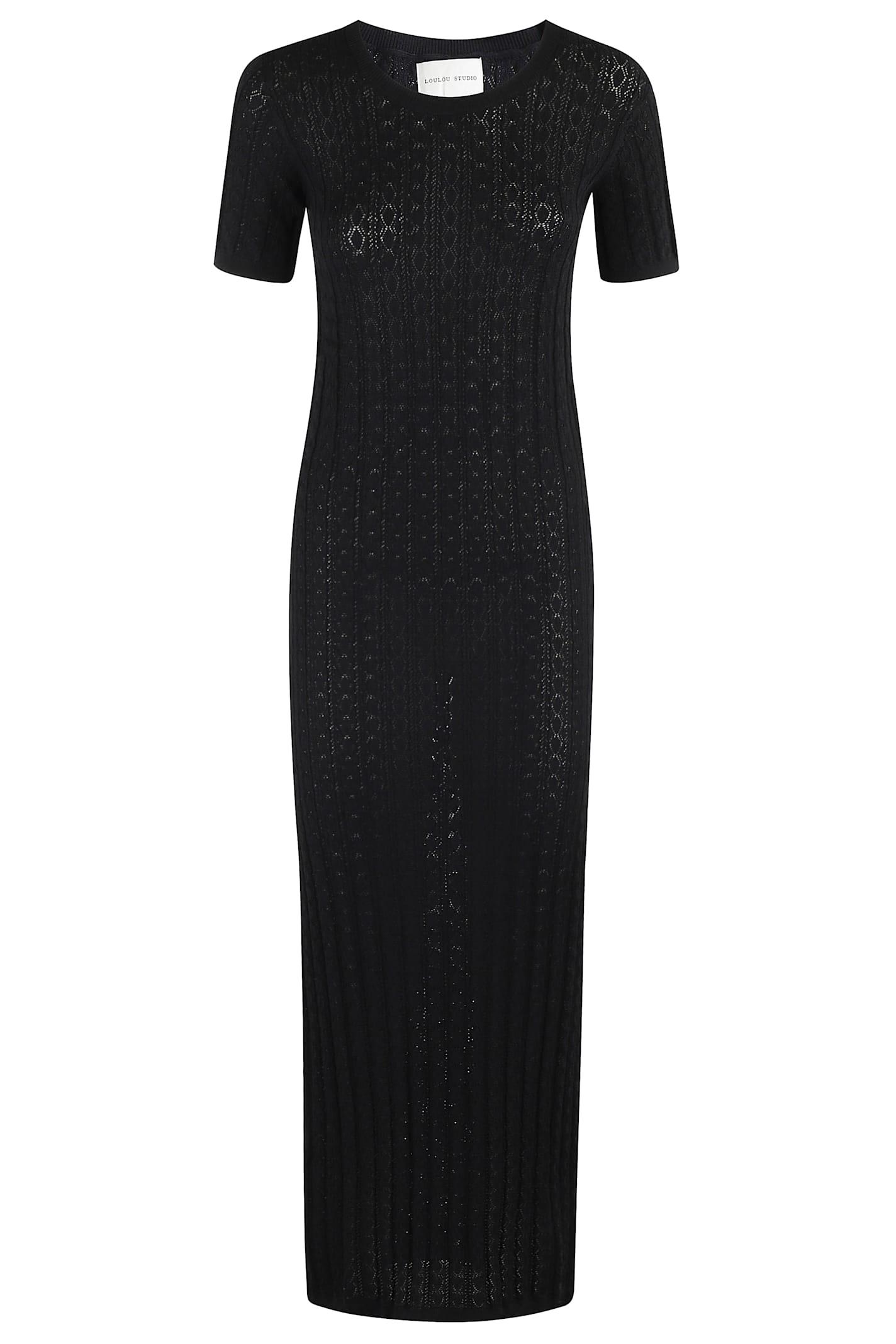 loulou studio rib lace knit dress