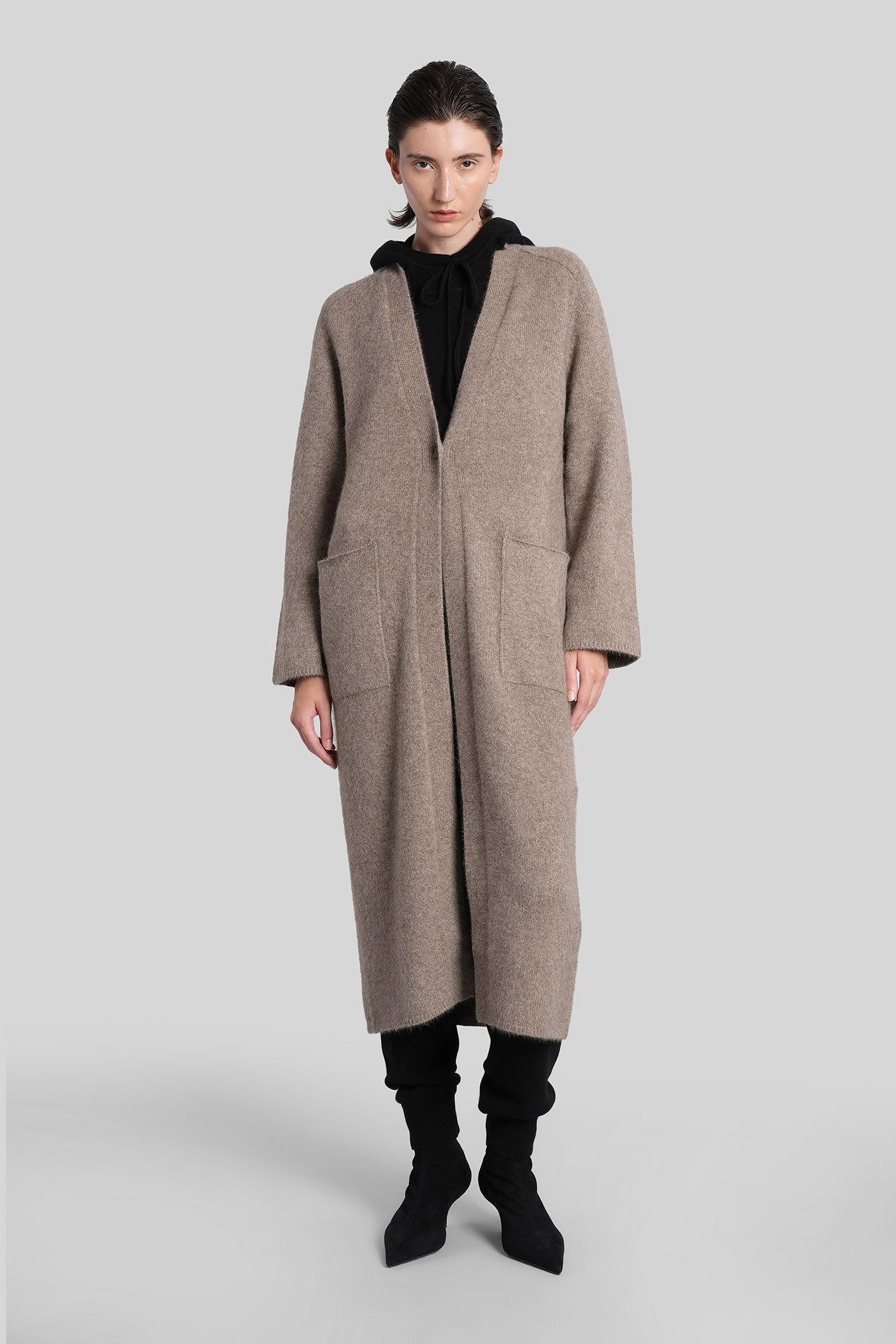 loulou studio smet cardigan in beige wool