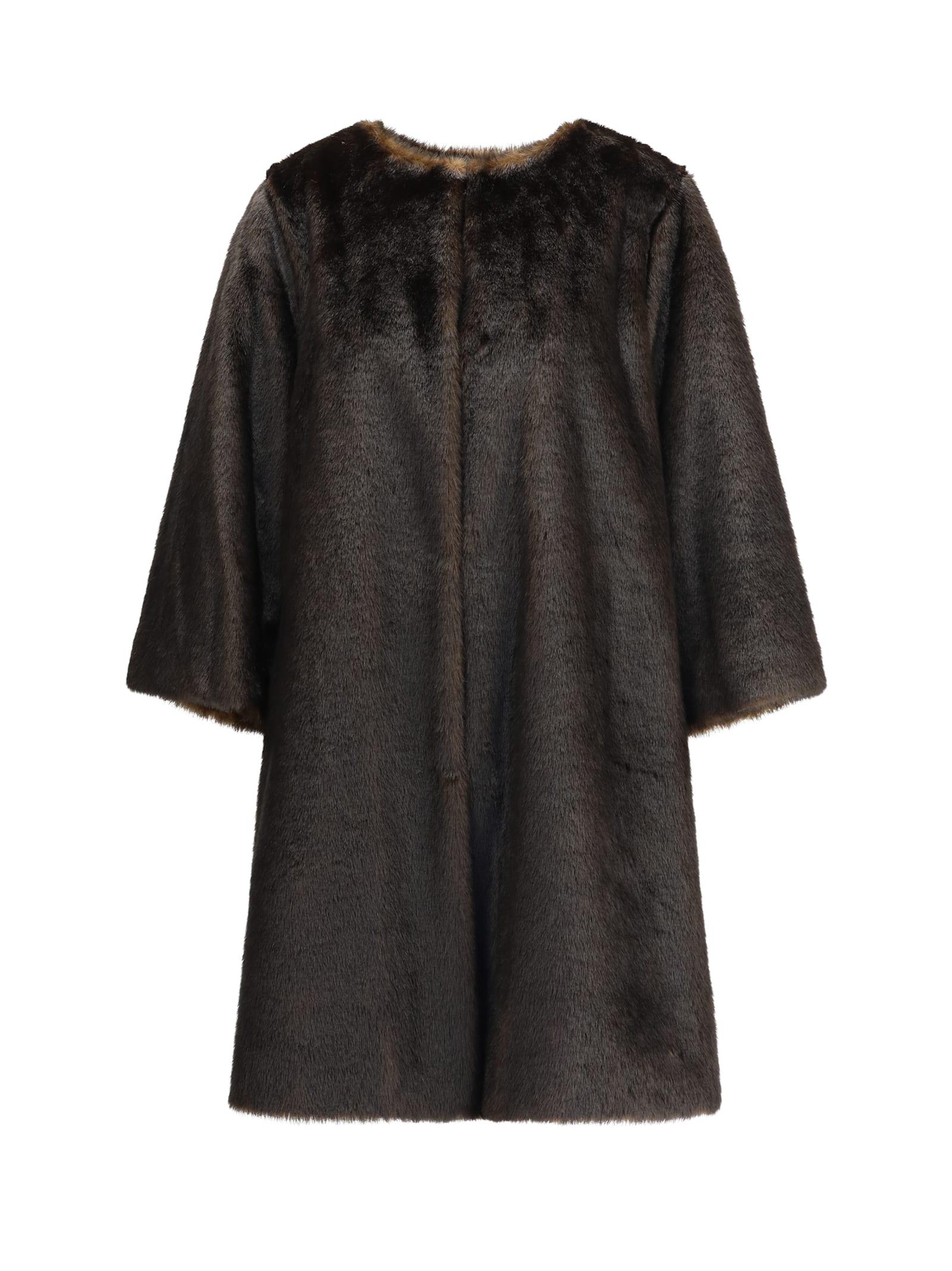 loulou studio soft faux fur coat