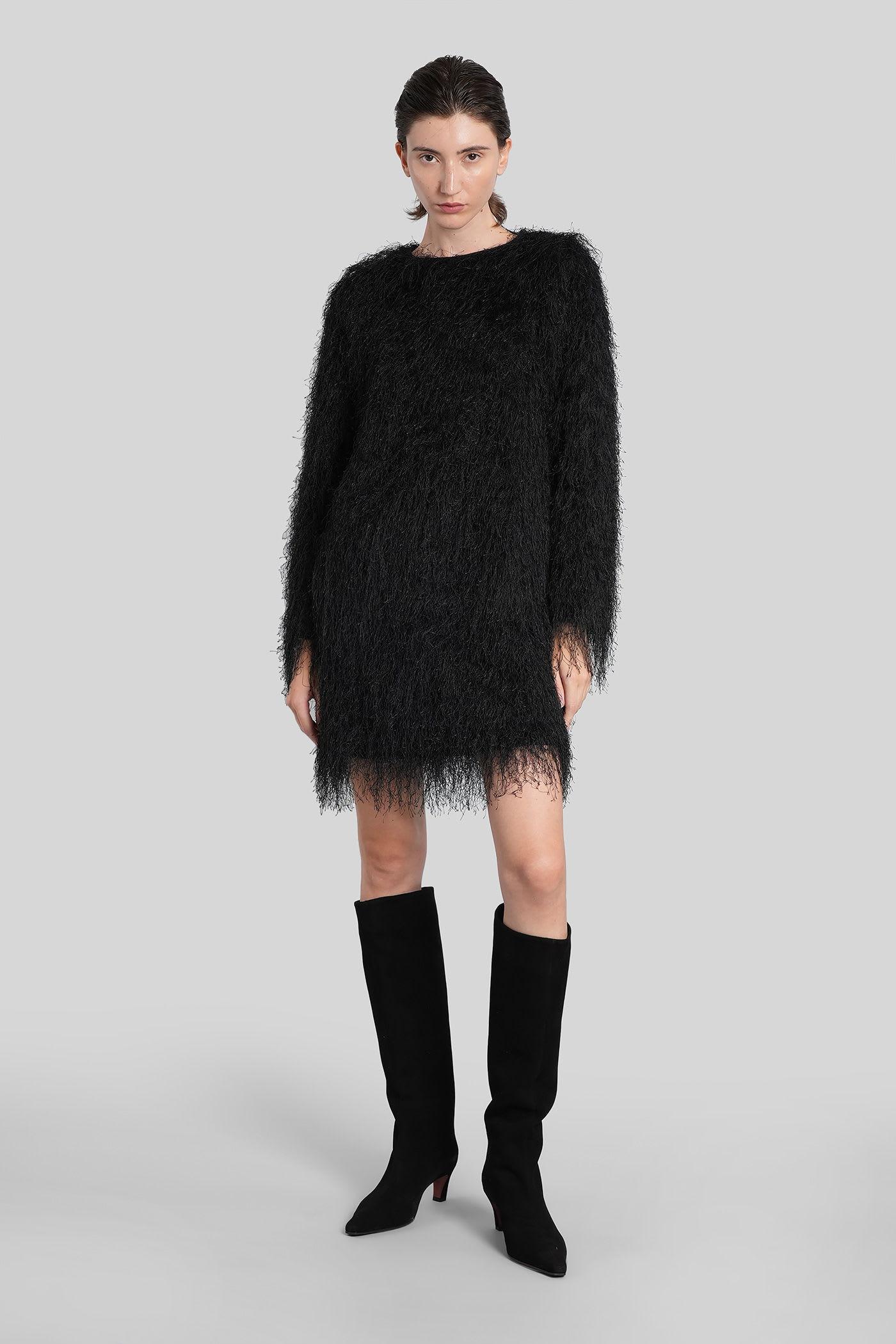 loulou studio tina mini dress in black polyester