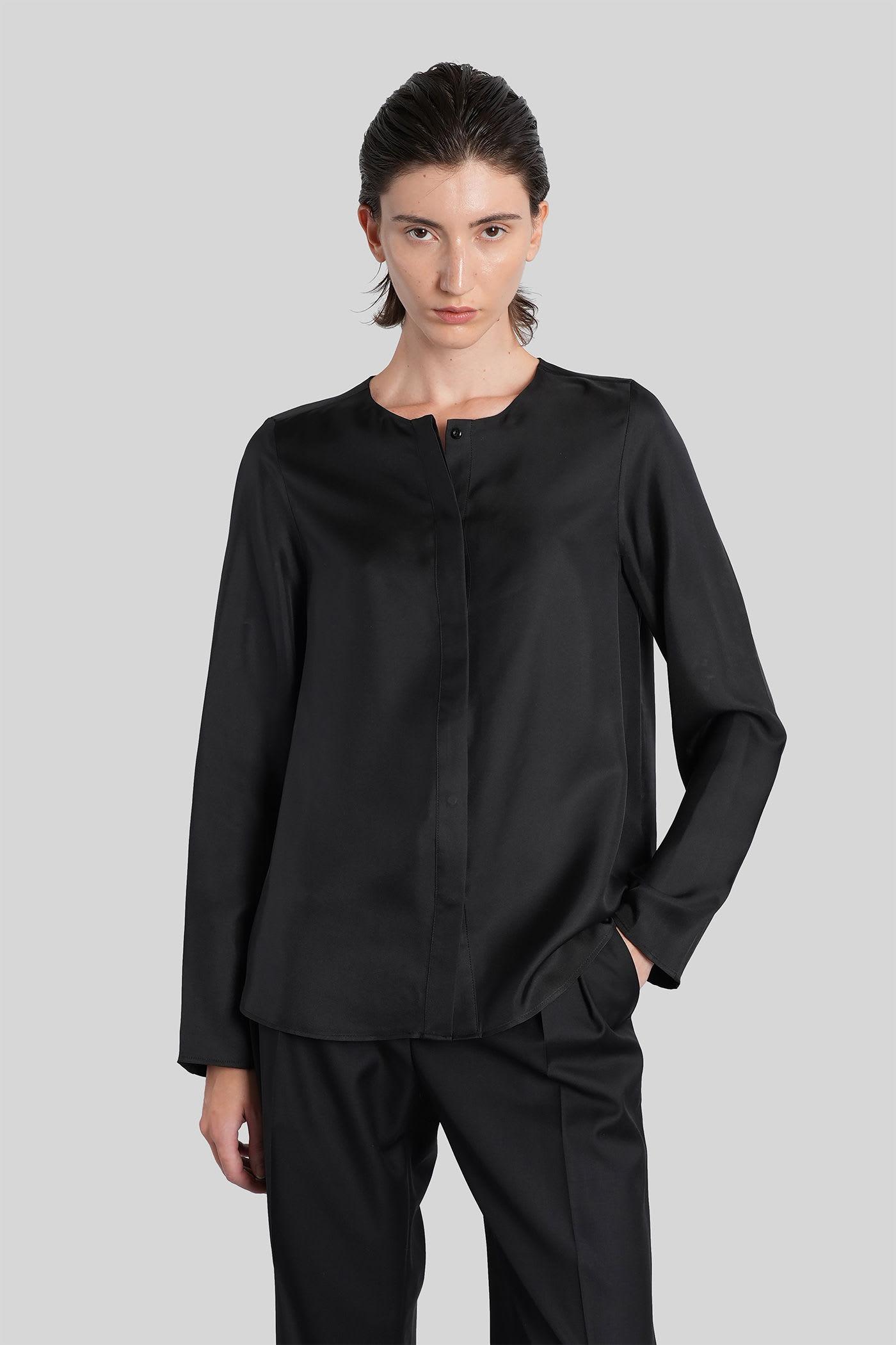 loulou studio una blouse in black silk