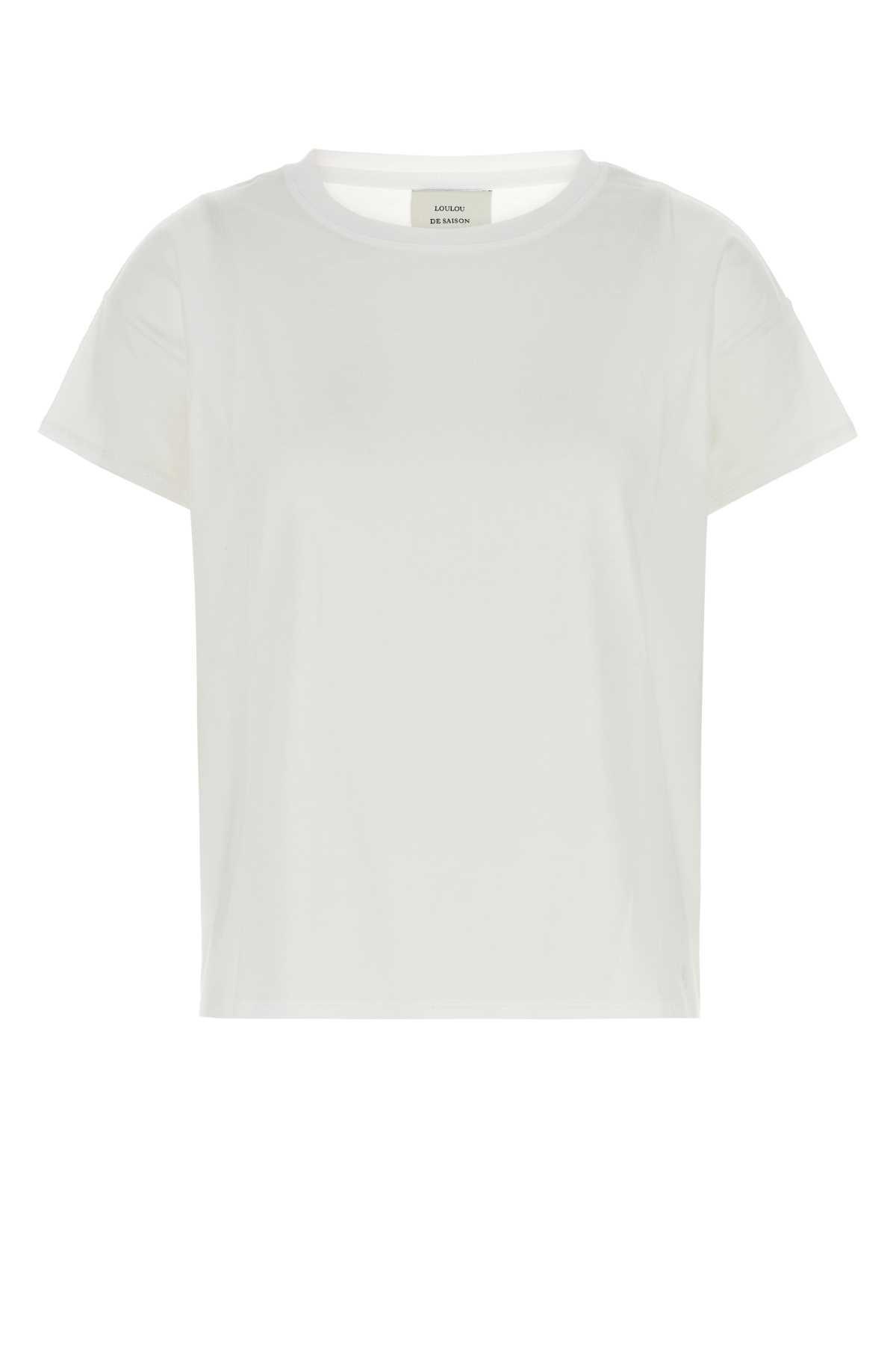 loulou studio white cotton basiluzzo t-shirt