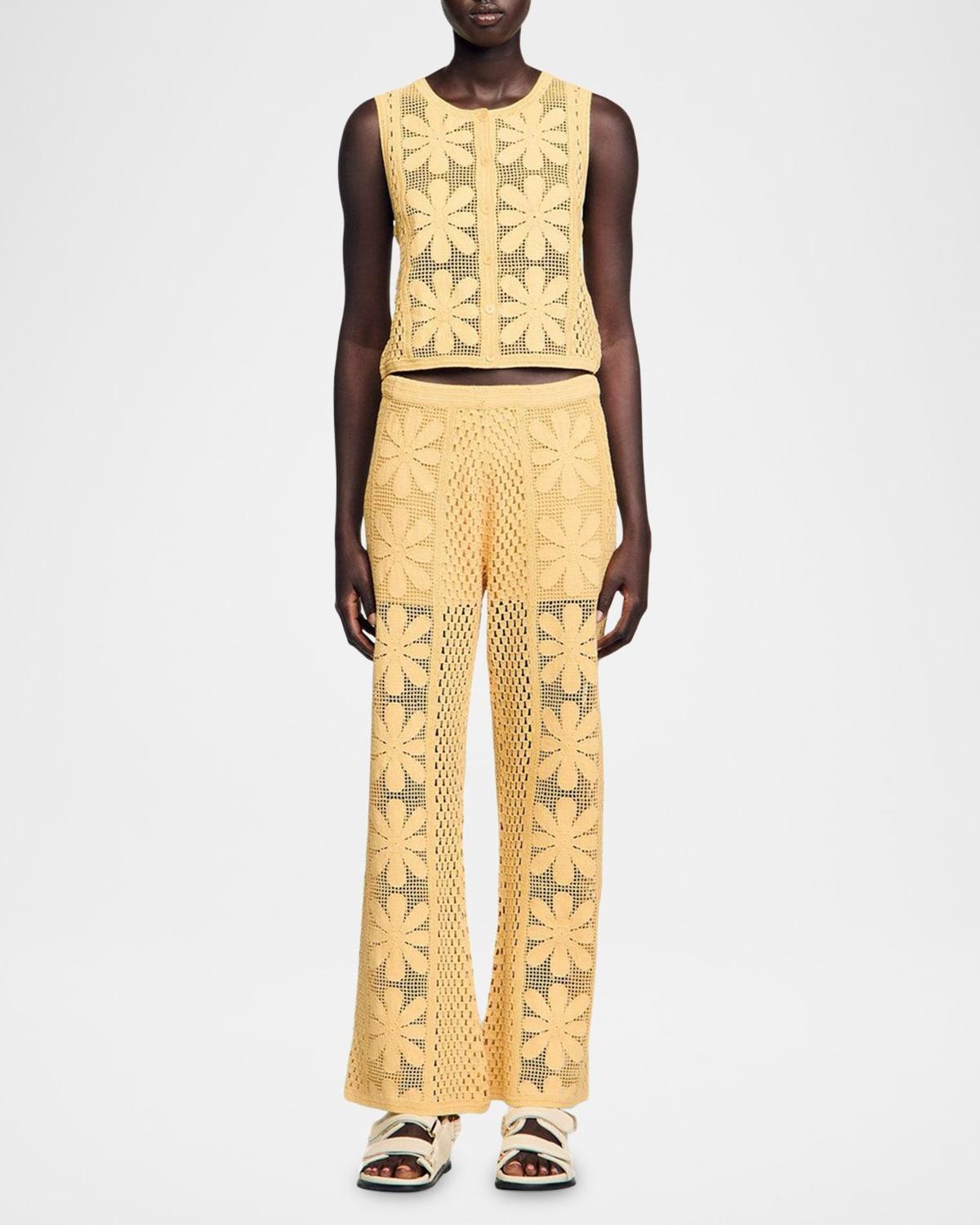 loupie floral crochet pants