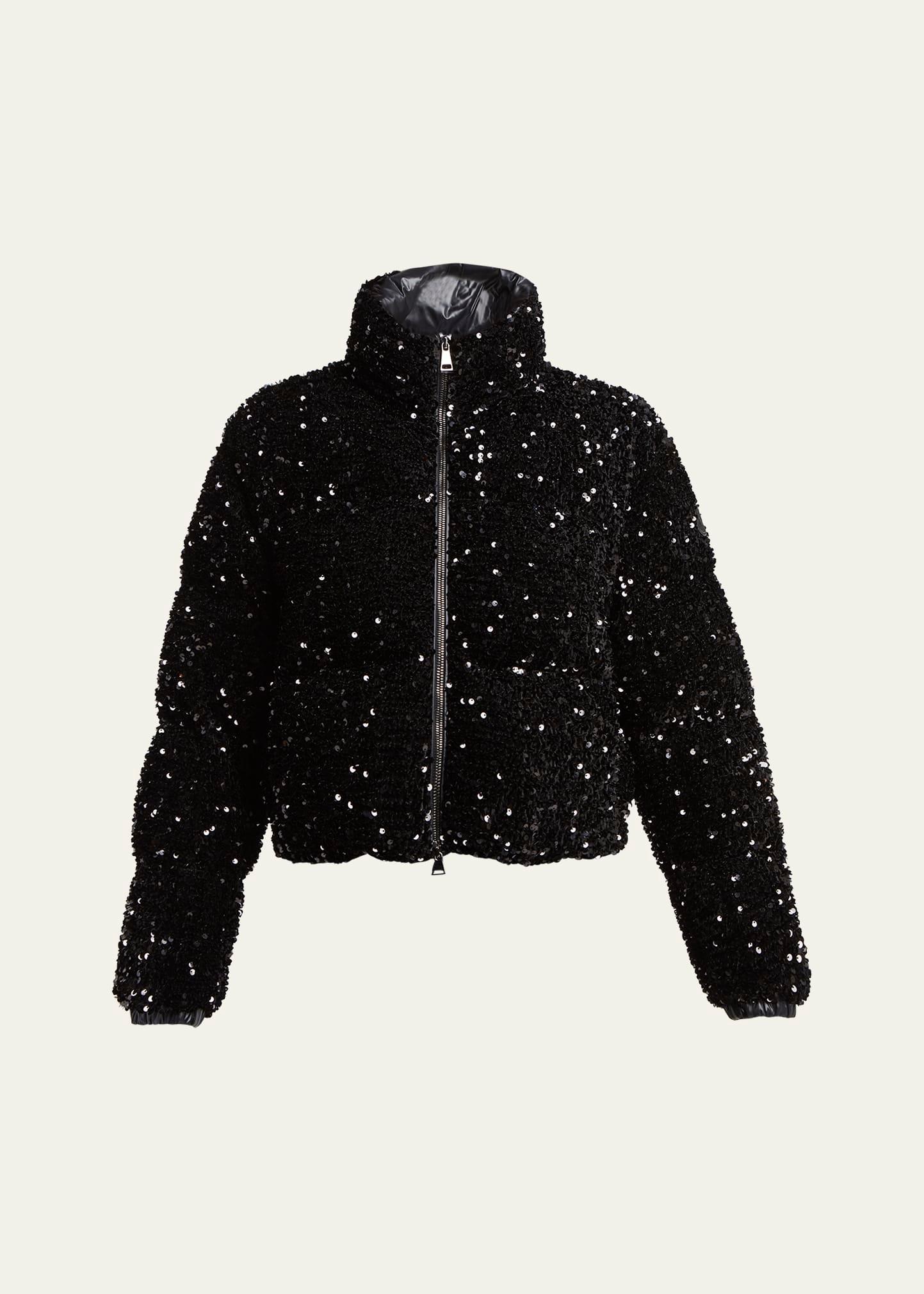 louvi sequined short down jacket