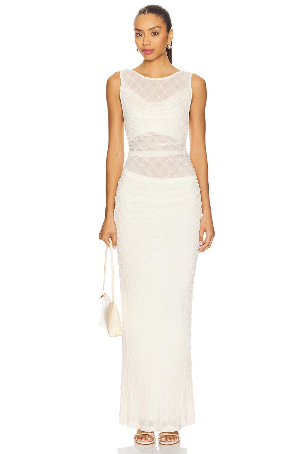 love cowl mesh dress