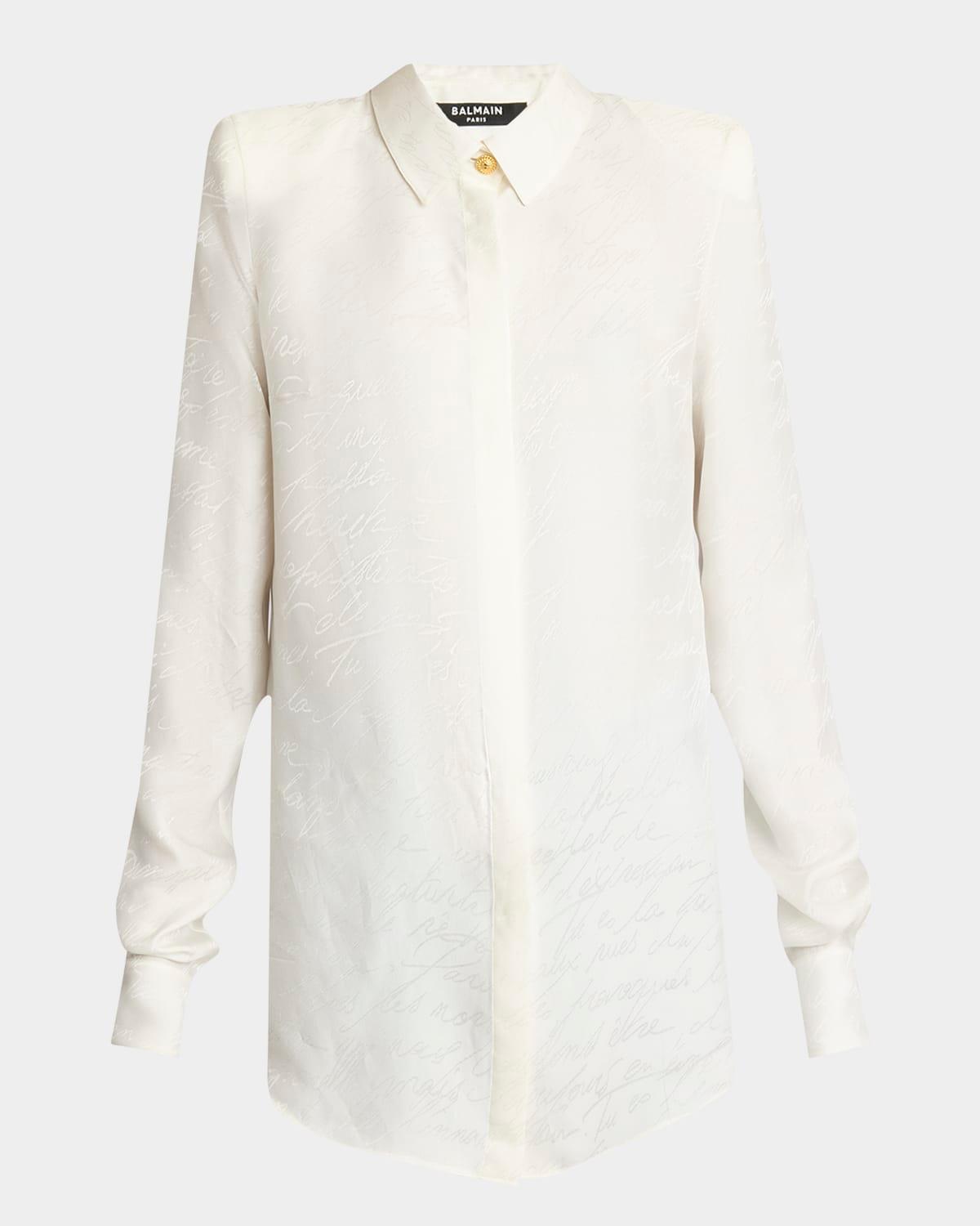 love letter jacquard strong-shoulder shirt