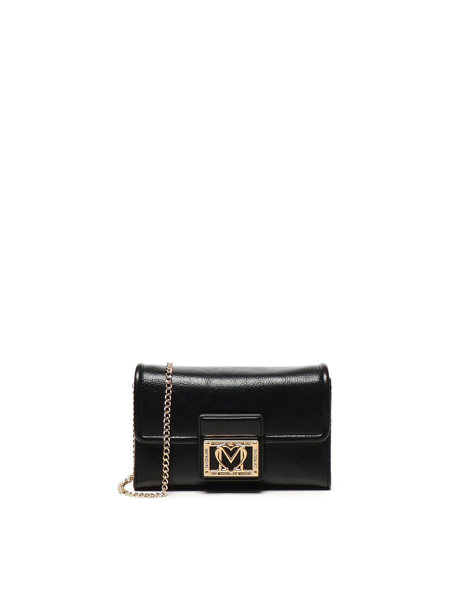 love moschino logo shoulder bag