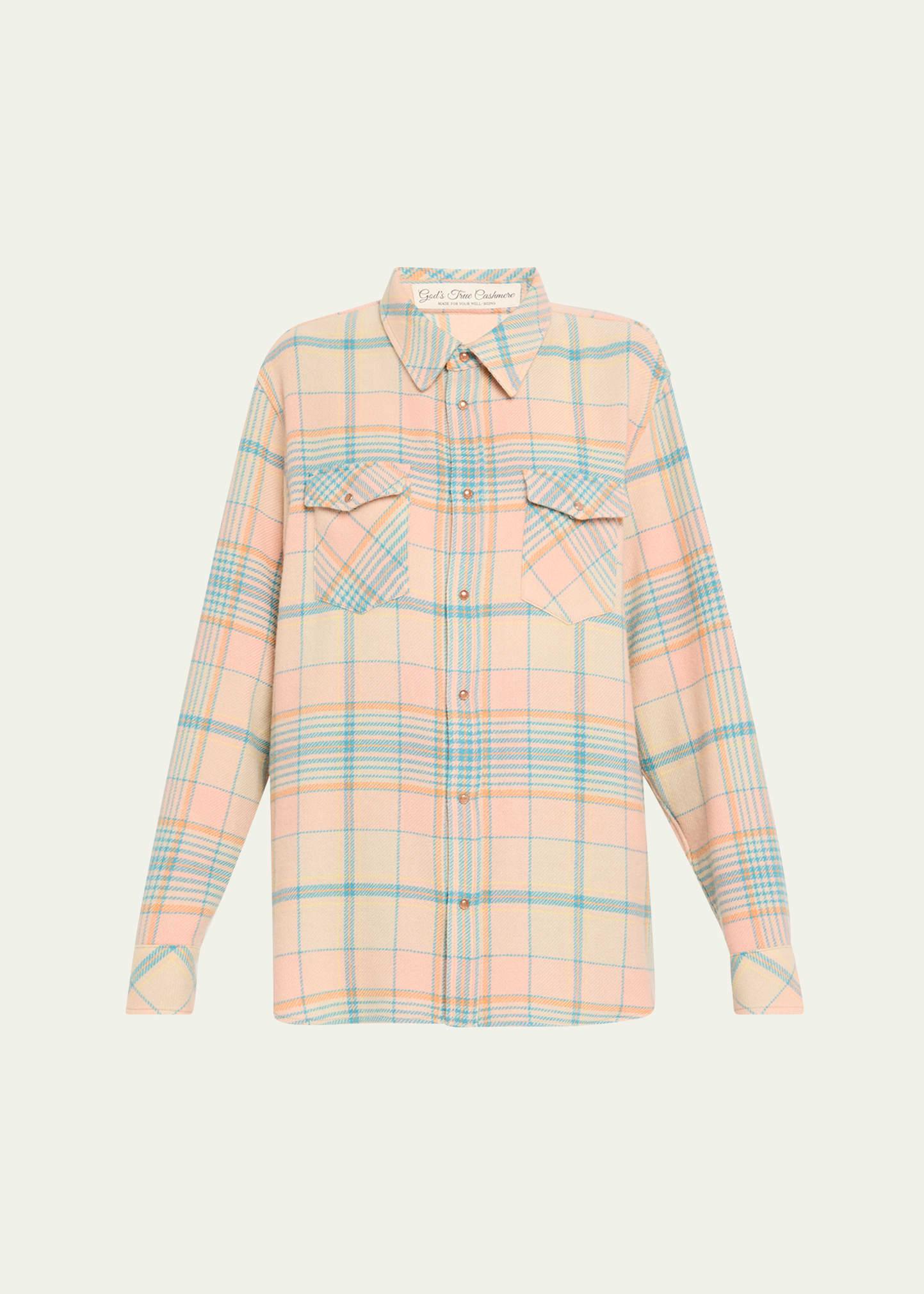 lover tartan cashmere shirt