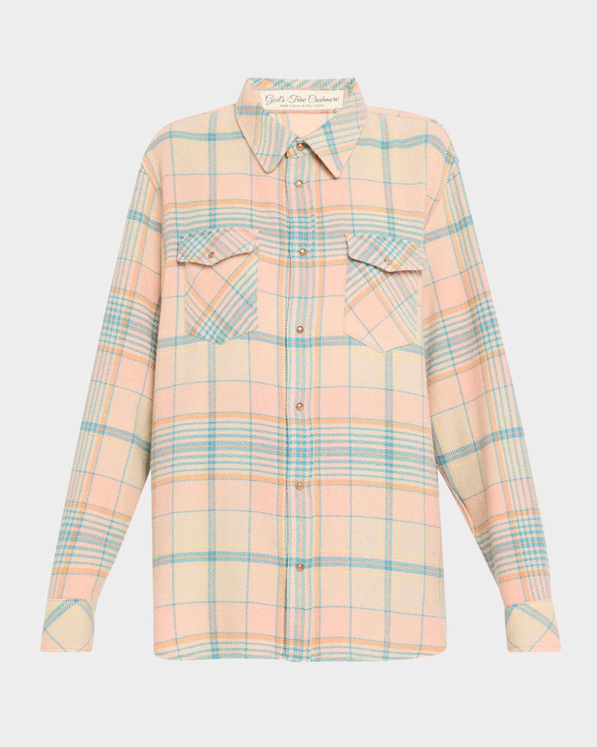 lover tartan cashmere shirt
