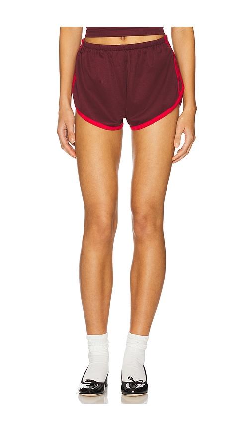 lovers and friends adina short in burgundy.
