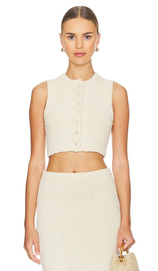 lovers and friends agnese cropped vest in cream.