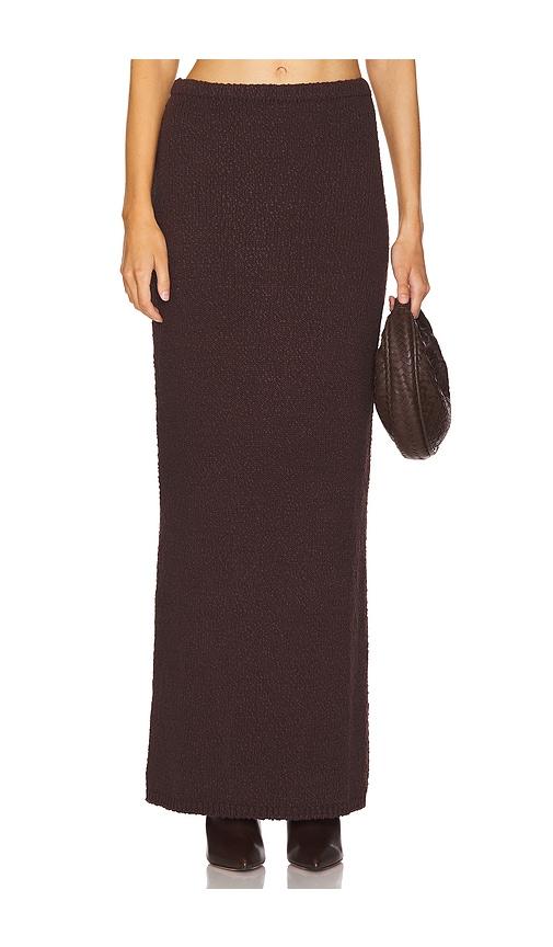 lovers and friends agnese maxi skirt in brown.