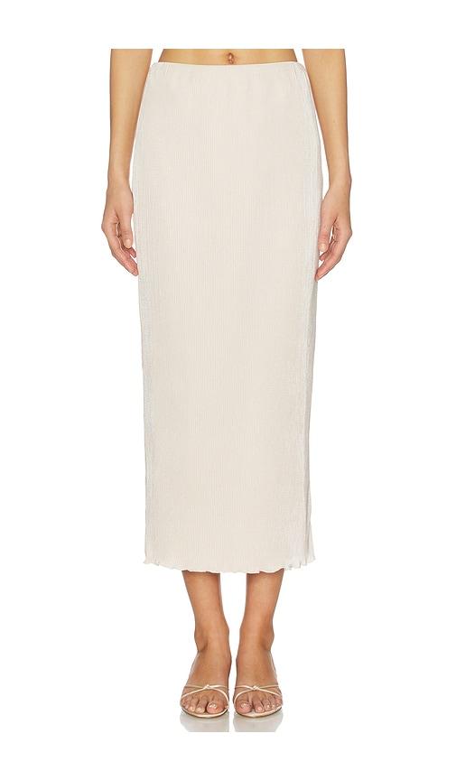 lovers and friends aileen midi skirt in beige.