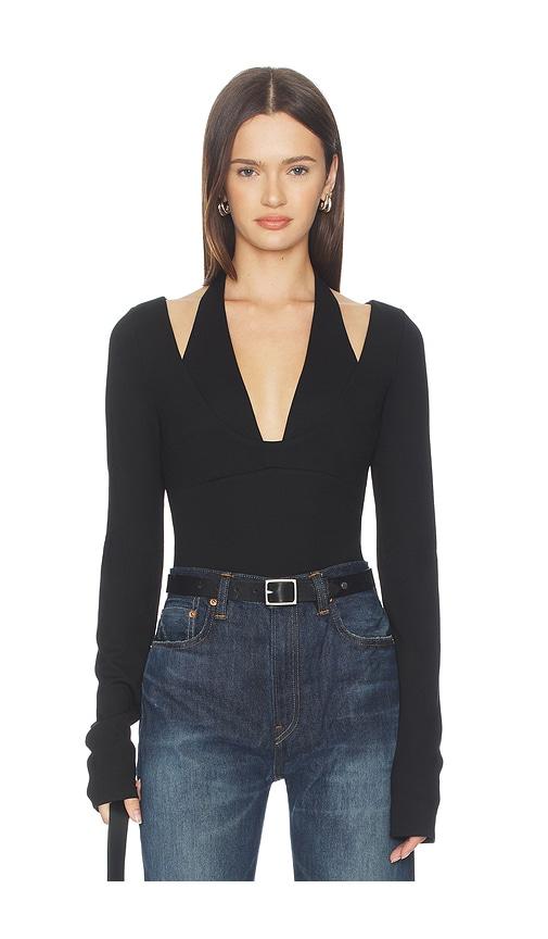lovers and friends ainsley bodysuit in black.
