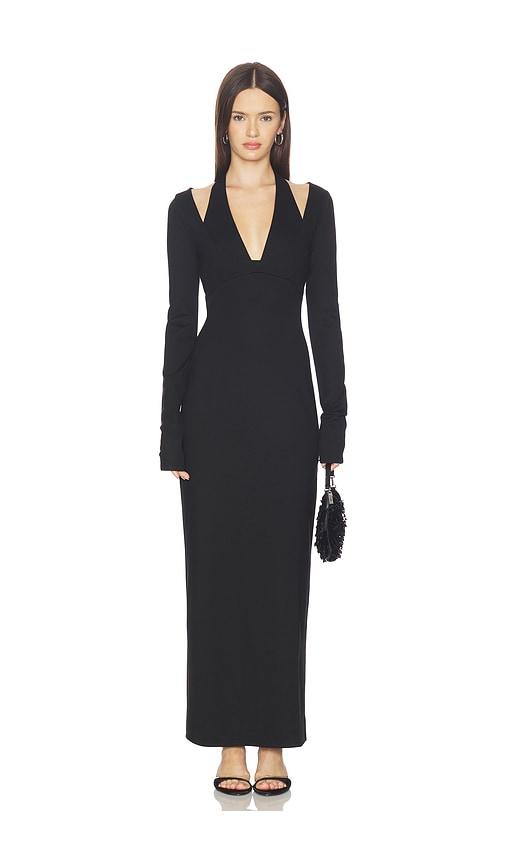 lovers and friends ainsley maxi dress in black.