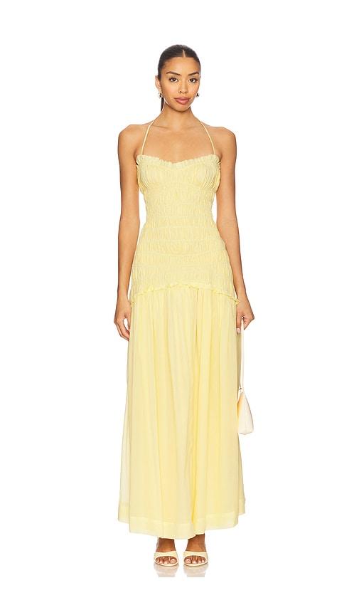 lovers and friends alessia maxi dress in lemon.