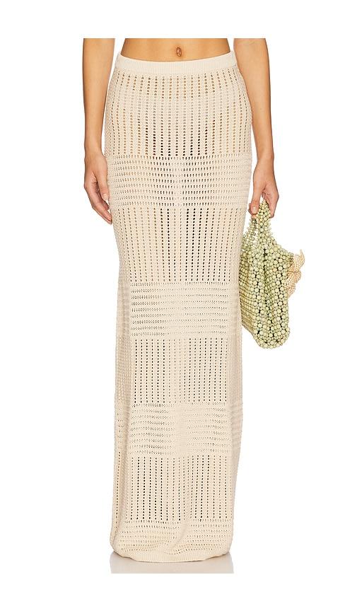 lovers and friends aneta maxi skirt in beige.