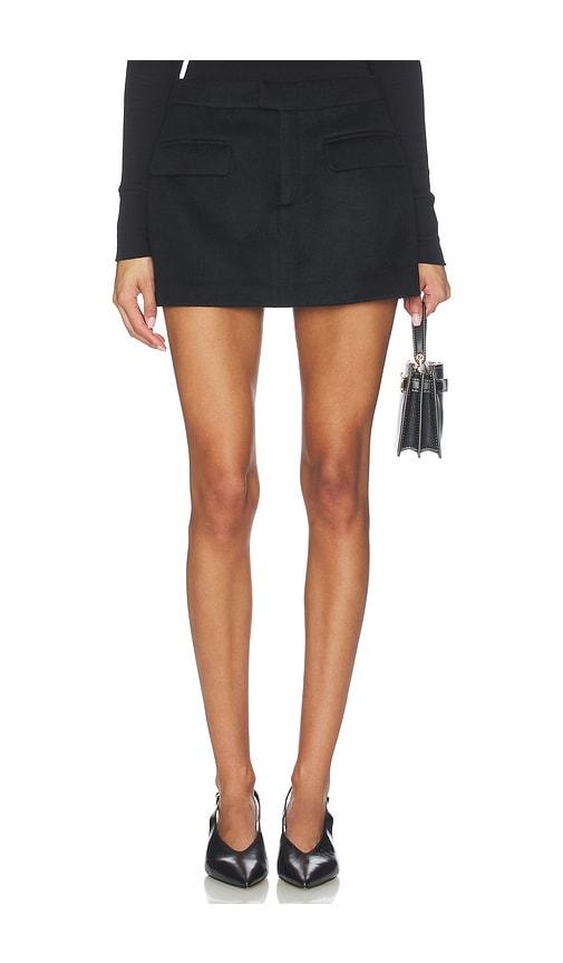 lovers and friends angie wool blend skort in black.