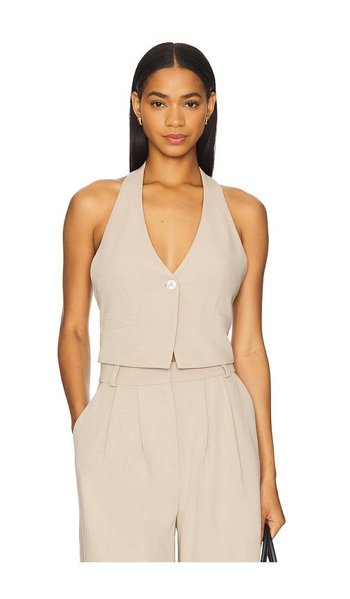 lovers and friends aria vest in beige.