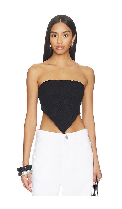 lovers and friends artis bandana knit top in black.