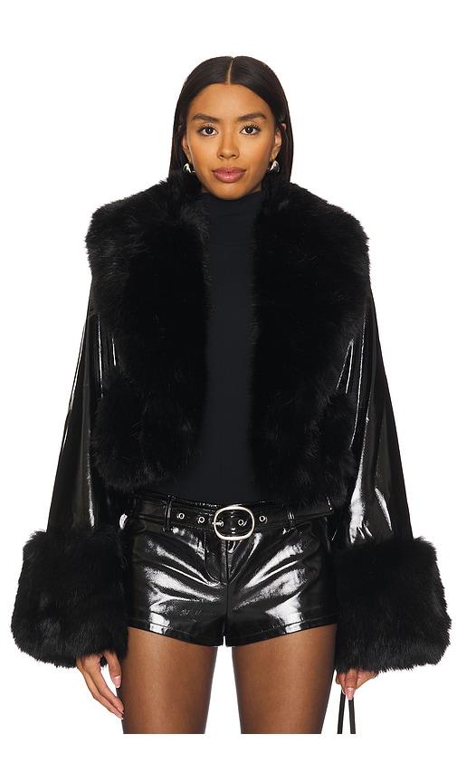 lovers and friends arya faux leather jacket in black.