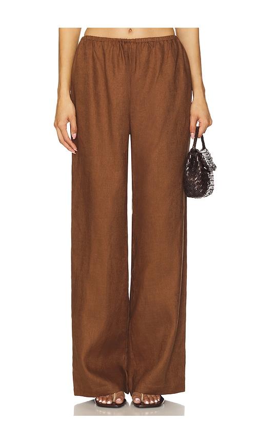 lovers and friends asa easy pant in brown.