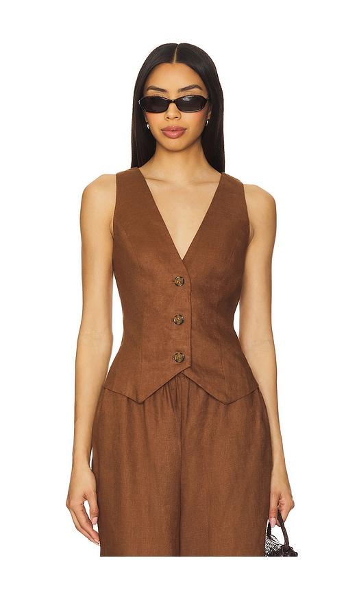 lovers and friends asa vest in brown.