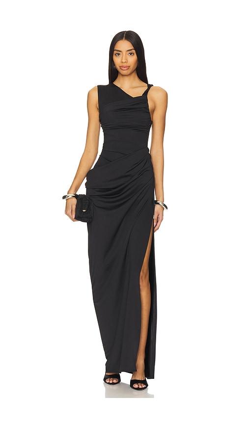 lovers and friends athena gown in black.