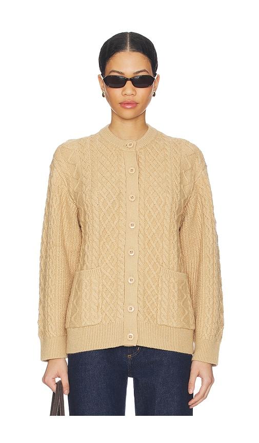 lovers and friends barbetta cable cardigan in brown.