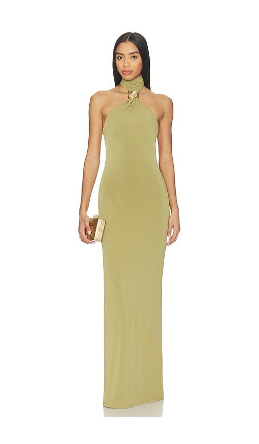 lovers and friends beila maxi dress in olive.