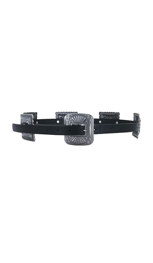 lovers and friends bella buckle belt in black.
