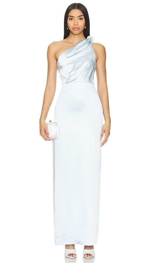 lovers and friends bella gown in baby blue.