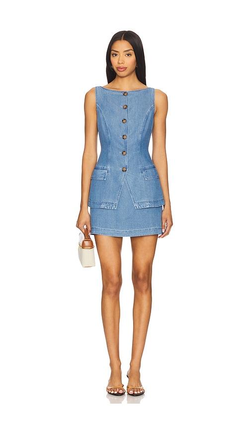 lovers and friends belle mini dress in blue.