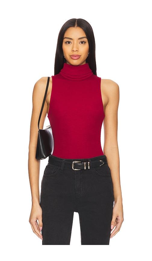 lovers and friends blythe bodysuit in burgundy.