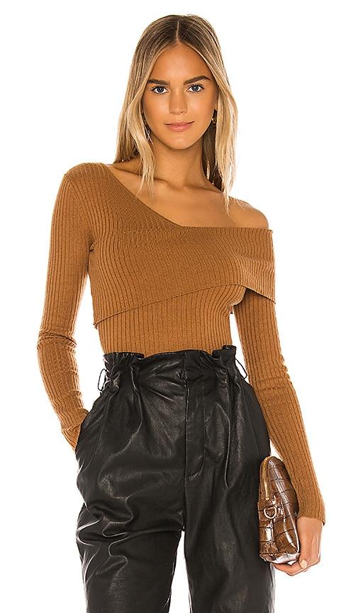 lovers and friends booker sweater in brown.