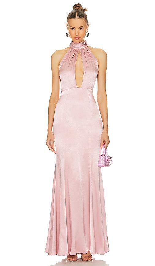 lovers and friends bridgette gown in pink.