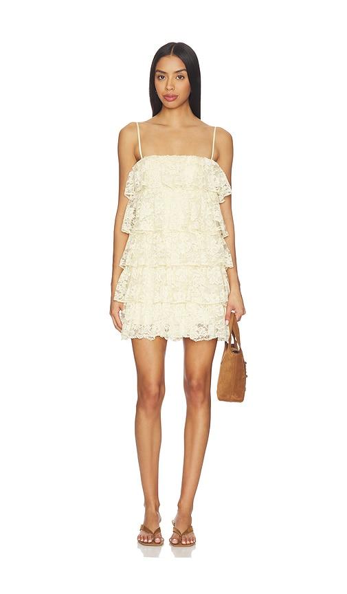 lovers and friends briella mini dress in yellow.