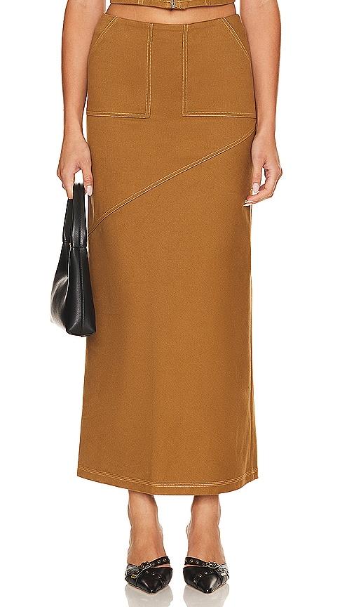 lovers and friends cal skirt in beige.