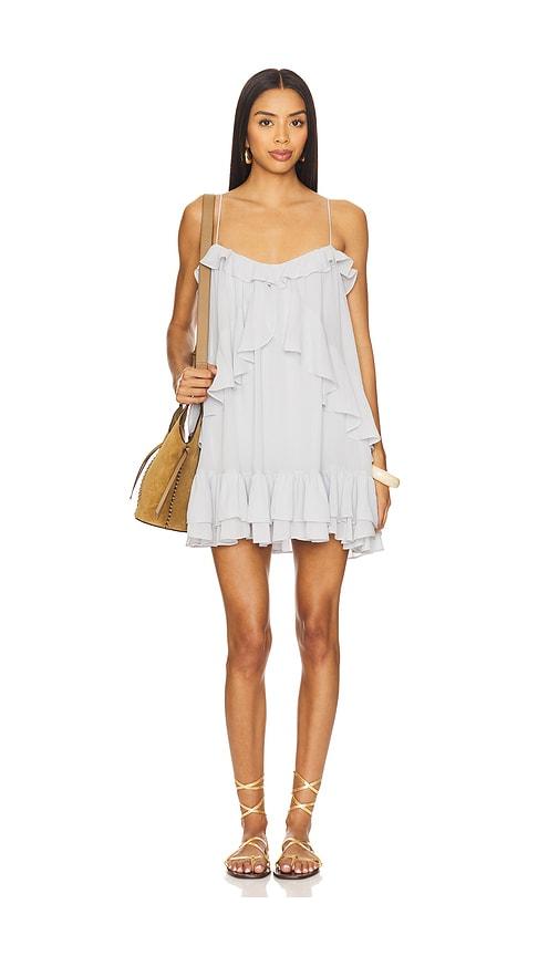 lovers and friends camille mini dress in baby blue.