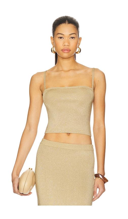 lovers and friends carla tank in metallic gold.