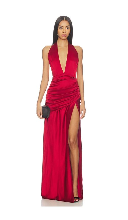 lovers and friends carlotta gown in red.