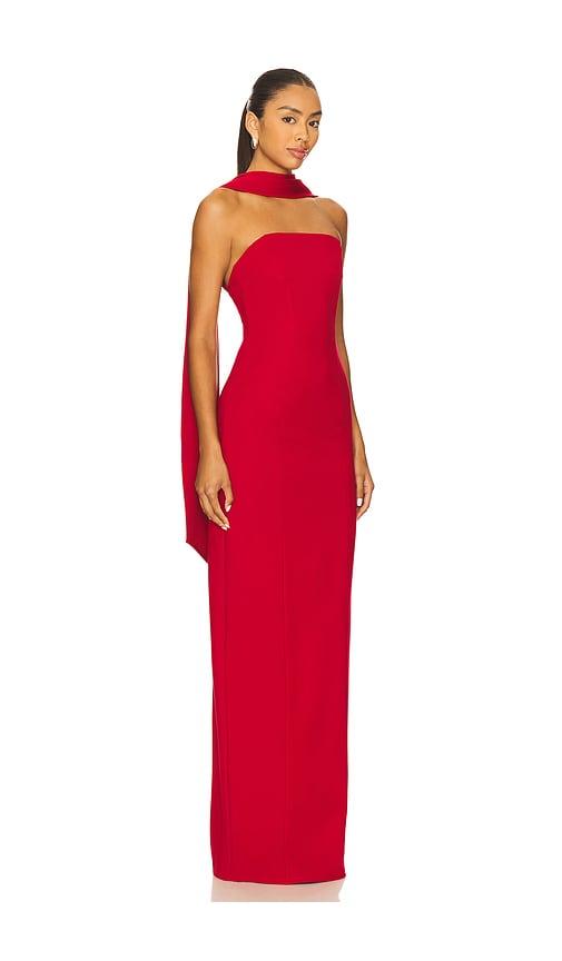 lovers and friends caroline gown in red.