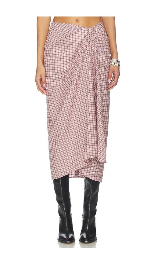 lovers and friends cassidy midi skirt in pink.