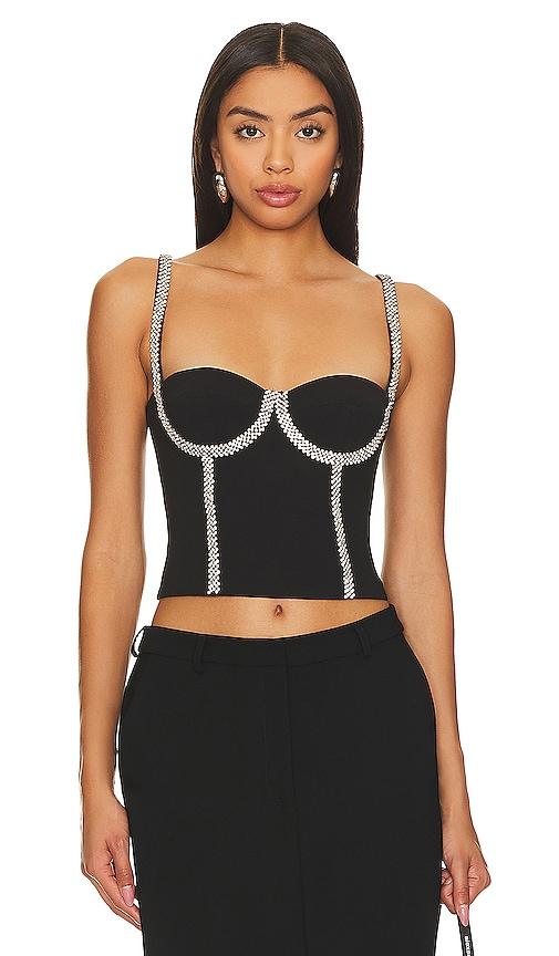 lovers and friends cecilia bustier top in black.